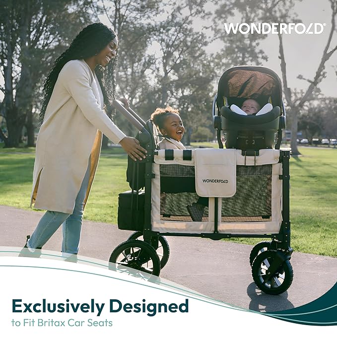 WONDERFOLD Infant Car Seat Adapter for Britax Car Seat - Full 360-Degree Rotation, Easy to Install & Folds with Wagon Stroller (W4 Series, Not Compatible with L & Pro)