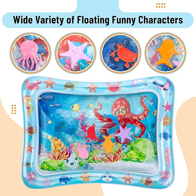 Mr. Pen- Inflatable Tummy Time Water Mat, Water Mat for Babies, Infant Water Mats, Baby Water Pad, Water Tummy Time Mat