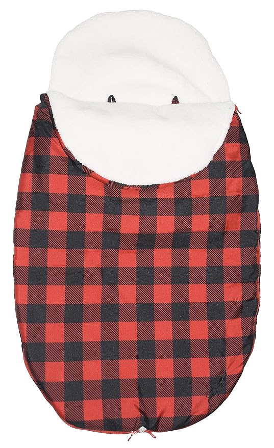 Jolly Jumper Water Resistant Snuggle Bag Stroller - Red/Black Plaid
