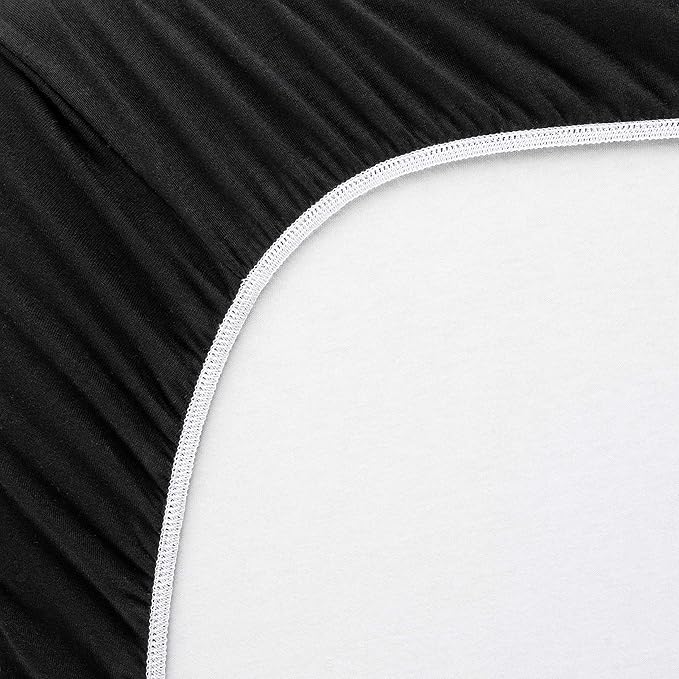 SheetWorld Fitted Baby Bassinet Sheet fits SnuzPod 4 Bedside Crib 16 x 30, 100% Cotton Jersey, Hypoallergenic, Butter Soft, Solid Black, Made in USA