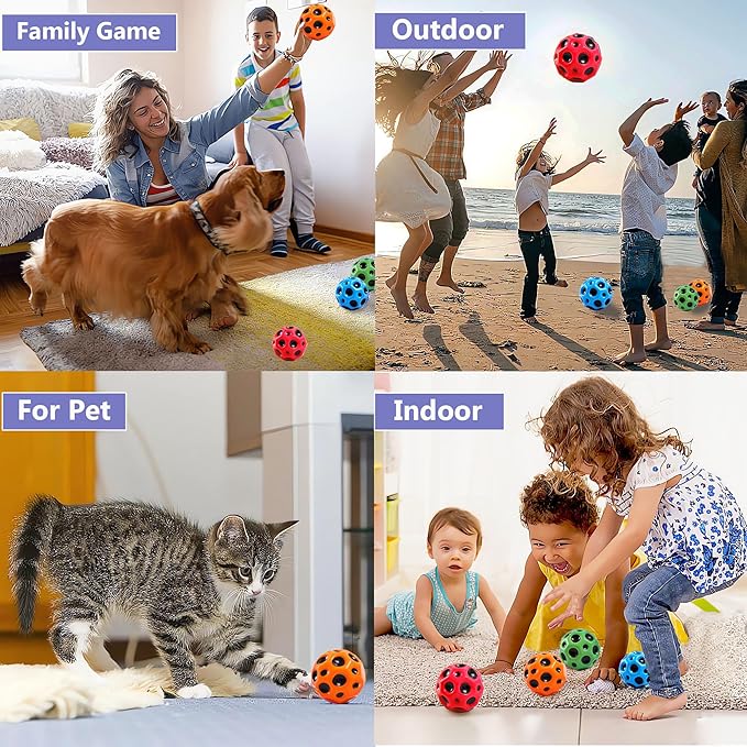 Tendry Extreme High Bouncing Ball Moon Shape for Kids of All Ages, Improve Hand-Eye Coordination, Easy to Grip and Catch by Athletes as a Sport Training Balls
