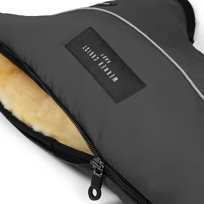 Werner Christ Baby Stroller muff Made of Sheepskin - MOFFY Luxe is The Ideal Hand Warmer for Buggies Made of Medical Fur, Easy to use