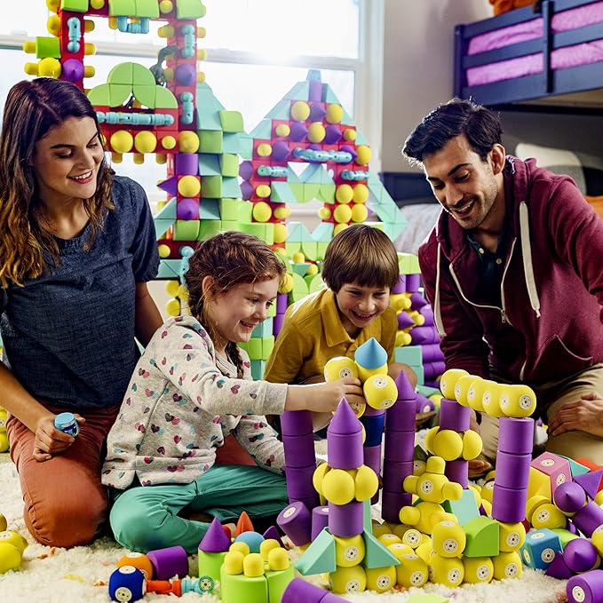 Blockaroo Magnetic Foam Building Blocks - 17-Piece Critter Set, Bath Toys for Toddlers, Preschool Toys, Bathtub Toys, Sensory Toys, Blocks for Toddlers 3-5, Engineering Toys for Kids 3-5, Bath Blocks