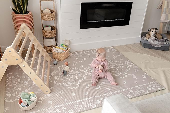The Shwally PlayMat - Soft Baby Play Mat - Reversible Foam Floor Mat - Waterproof, Wipe-Clean, Durable, Non-Toxic and Hypoallergenic - Large (6.5' X 4.5')