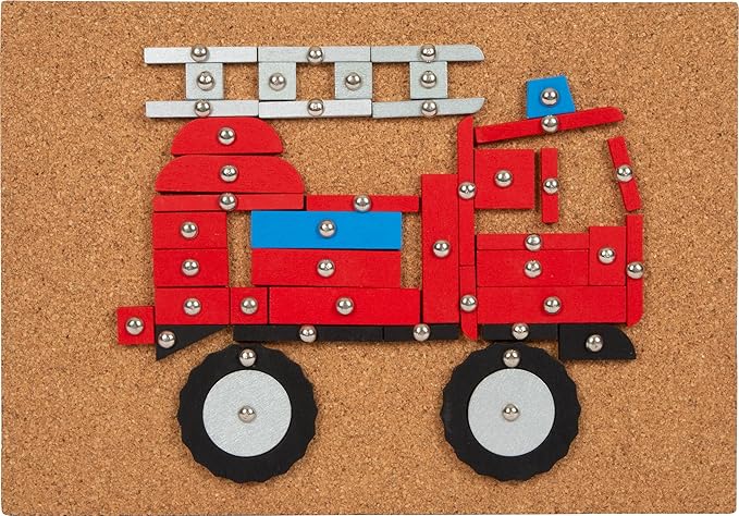 Small Foot 12360 Wooden Vehicles with Cork Board and Hammer for Children from 3 Years, 12360 Toy, Multi-Colour