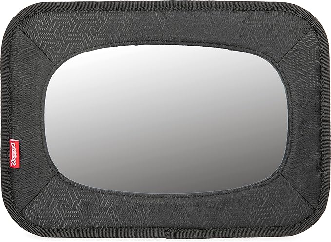 Nuby Backseat Baby Mirror with Fully Adjustable Straps, Shatter Resistant, Installs in Seconds, Black