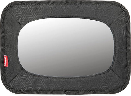 Nuby Backseat Baby Mirror with Fully Adjustable Straps, Shatter Resistant, Installs in Seconds, Black