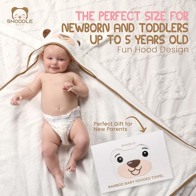 Hands-Free Rayon Bamboo Hooded Baby Towel Extra Large for Boys and Girls Organic Rayon Bamboo Soft Baby Towel Newborn Essentials Gift Toddlers Set