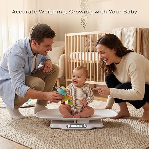 Baby Scale for Weighing, Multi-Function Infant & Pet Scale with Hold Function,Curved Removable Tray,Weight Tracking, Max 66 Lbs, Accurate Digital Scale for Newborns,Toddlers,Puppy,Cat, Auto Off