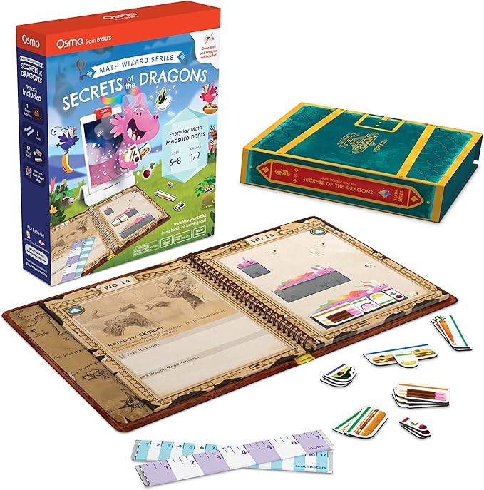 Osmo-Math Wizard and the Secrets of the Dragons for iPad-Ages 6-8/Grades 1-2-Measurement & Estimating-Curriculum-Inspired-STEM Toy Gifts for Kids,Boy&Girl-Ages 6 7 8 (Osmo Base Required)