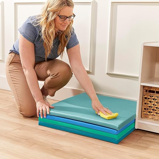 ECR4Kids SoftZone Play Patch Activity Mat Squares, Modular Playmat, Contemporary, 4-Pack