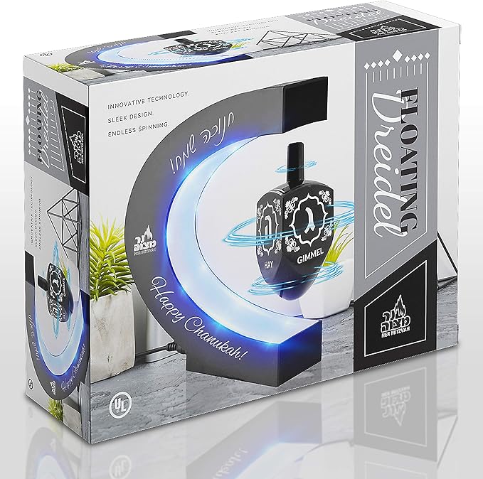 Ner Mitzvah Floating Dreidel - Hanukkah Decorations Gadget - Chanukah Decor