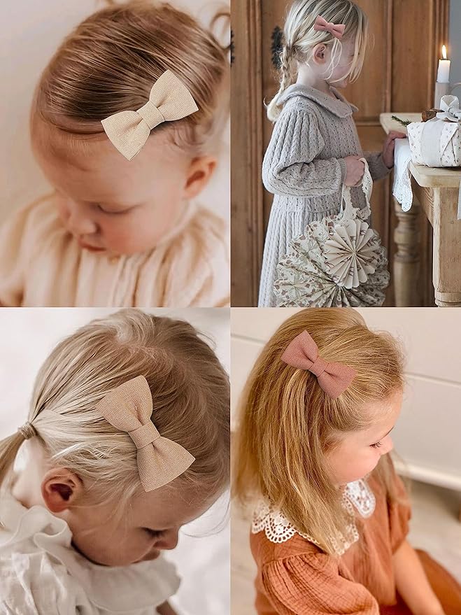 FANCY CLOUDS Baby Hair Clips with Baby Girl Bows,20pc Boutique Handmade Fully Lined Hair Barrettes Hair Accessories for All Age Girls Toddlers Infants