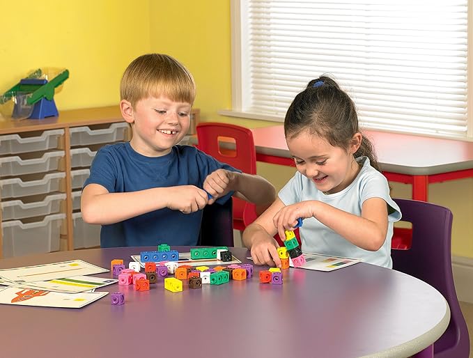 Learning Resources (UK Direct Account LSP4286-UK MathLink Activity Set, Set of 100 Cubes, Ages 3, Multicoloured, 23.5 x 22.3 x 3.3 Centimeters