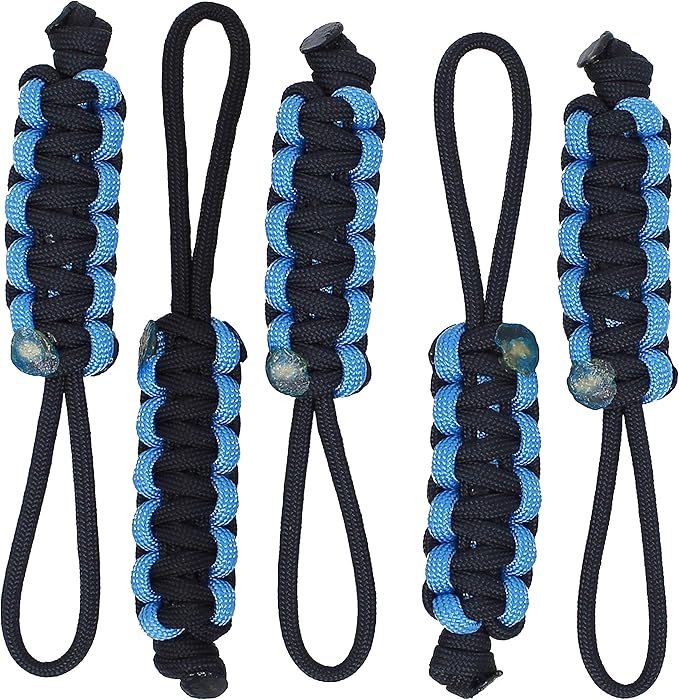 BubbasGarageTv - Large Heavy Duty Paracord Zipper Pulls (Light Blue)