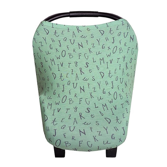 Baby Car Seat Cover Canopy and Nursing Cover Multi-Use Stretchy 5 in 1 Gift Poe by Copper Pearl
