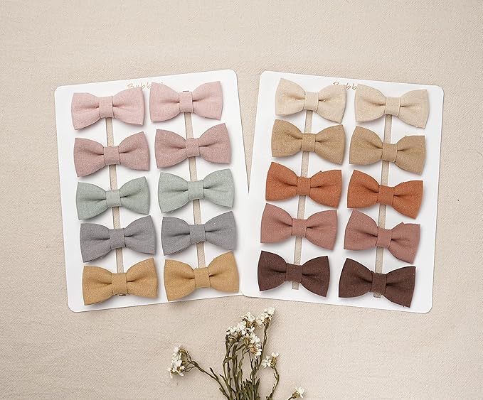 FANCY CLOUDS Baby Hair Clips with Baby Girl Bows,20pc Boutique Handmade Fully Lined Hair Barrettes Hair Accessories for All Age Girls Toddlers Infants