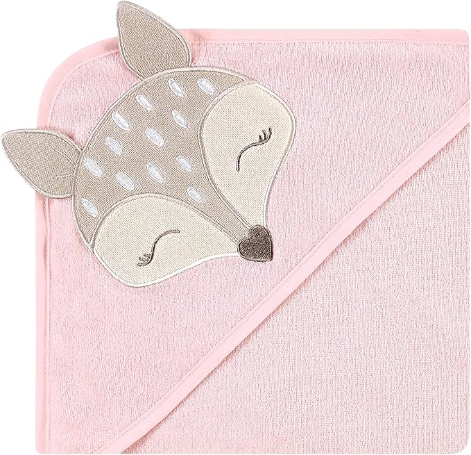 Hudson Baby Unisex Baby Cotton Rich Hooded Towels, Fawn, One Size
