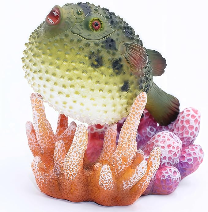 Gemini&Genius Pufferfish Toys for Kids, Realistic Puffer Fish Action Figures, Blowfish Toys, Under The Sea Life Figure Educational Gifts, Displays or Play Models, Collection for Kids Animal Lovers