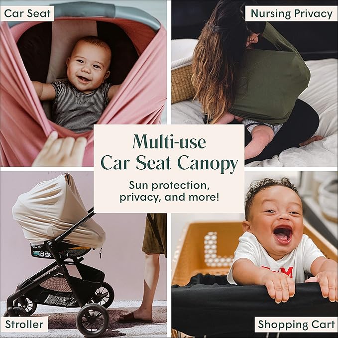 Simka Rose Car Seat Cover for Babies – Multipurpose, Breathable Nursing Cover and Baby Car Seat Canopy - 360 Coverage - Breastfeeding Privacy, Shopping Cart and High Chair Cover - Newborn Essential