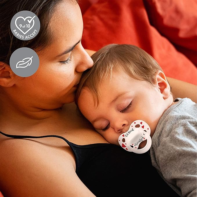 Medela Baby Pacifier | Day and Night Glow in The Dark | 18+ Months | 2-Count, Lightweight | BPA-Free | Supports Natural Suckling | My Love and I Love Mama
