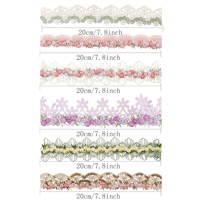 Baby Girl Flower Hair Bows Nylon Headbands, 6PCS Stretchy Soft Floral Hairbands Crown, Handmade Hair Accessories for Newborn Infant Toddler