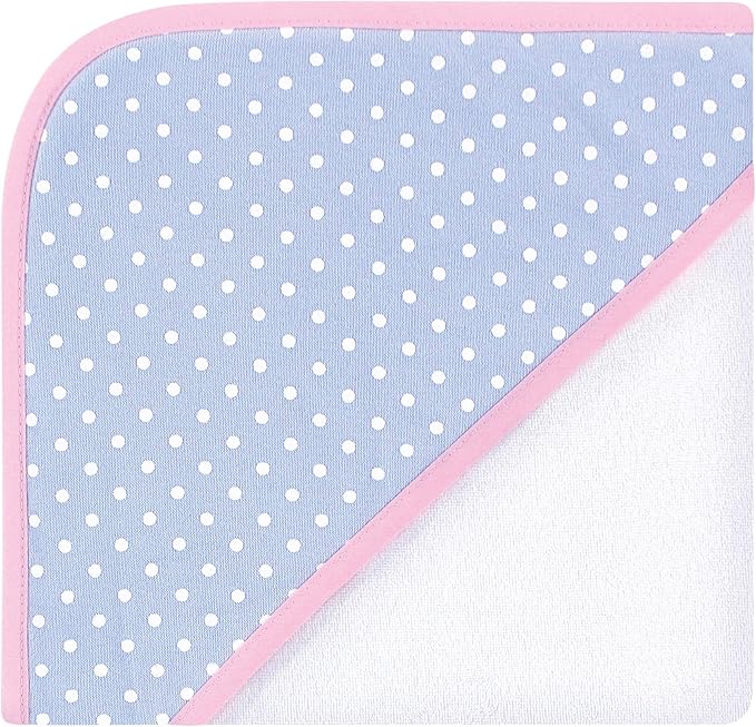Luvable Friends Unisex Baby Cotton Terry Hooded Towels, Floral, One Size (Pack of 2)