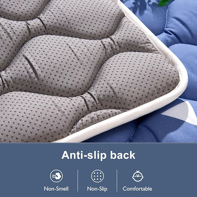 Baby Play Mat, 59x59 Inch Thicker and Larger Non-Slip Cushioning Foam Playmats for Babies,Toddlers, Infants, Play & Tummy Time, Foldable and Machine Washable Baby Mat for Floor
