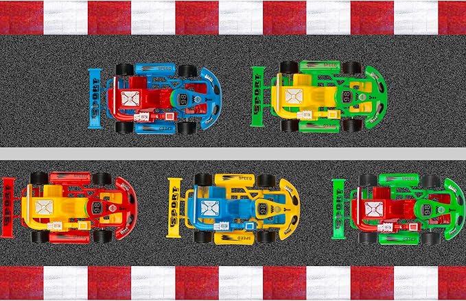 PROLOSO Pull Back Go Kart Friction Powered Racing Cars Kids Birthday Party Favors Goodie Bag Fillers Class Prizes Little Wind Up Vehicle Toys in Bulk 12PCS