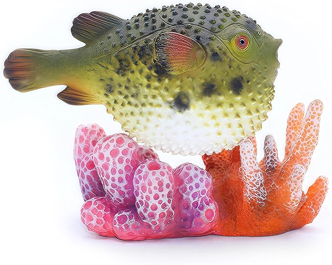 Gemini&Genius Pufferfish Toys for Kids, Realistic Puffer Fish Action Figures, Blowfish Toys, Under The Sea Life Figure Educational Gifts, Displays or Play Models, Collection for Kids Animal Lovers