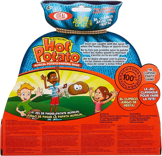 Alex: Ideal: Electronic Hot Potato - Party Game, Musical Potato-Passing Game, Plush Battery-Powered Spud, Fast-Paced, Preschool, Family & Kids Ages 4+