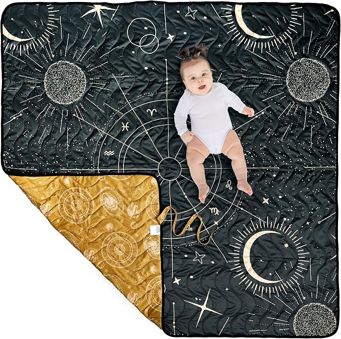 Kinder Cloth Diaper Co Adventure Play Mat - Machine Washable, Reversible, Water-Resistant, Quilted Blanket
