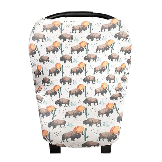 Bison Copper Pearl Multi-Use Cover: Car Seat, Nursing, Stroller - Stretchy Fabric, All-Season, Stylish Designs, Easy Access for Moms