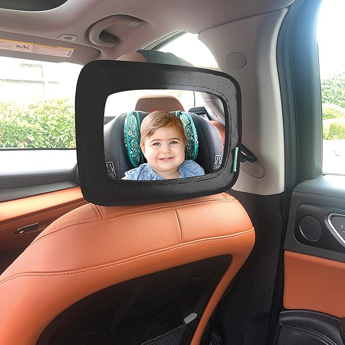 Little Chicks Rear Facing Baby Easy View Safety Mirror - Car Seat Mirror for Baby and Toddlers With Clear Wide View - Essential for Safety and Convenience