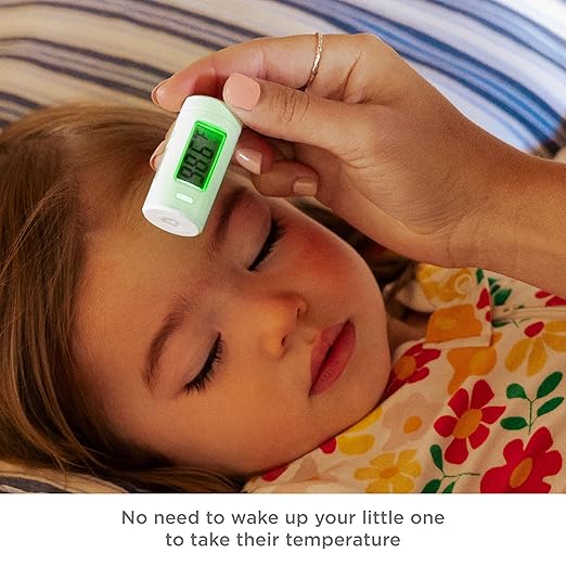 Munchkin Forehead Baby Thermometer for Newborns, Kids and Adults, No Touch, Infrared, Fast 1 Second Digital Reading, Travel Case, White