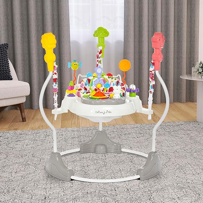 Dream On Me Zany 2-in-1 Activity and Center Bouncer in Elephant Print