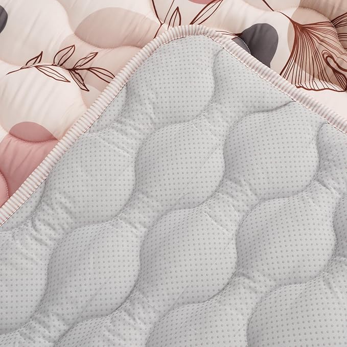 Bunnikins & Clover Baby Floor Play Mats, 71"x59" Thicken Soft Play Mat for Babies 6-12 Months, Foldable and Non Slip One-Piece Crawling Mat, Washable Foam Play Mat for Baby, Toddlers, Tummy Time