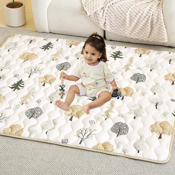 Baby Play Mat, Extra Large&Thick Baby Mat for Floor, Foldable Padded Floor Mat for Baby