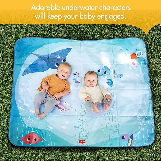 Tiny Love Outdoor Picnic Mat, XL Space Offers Plenty of Room for Play and bonding, Treasure The Ocean
