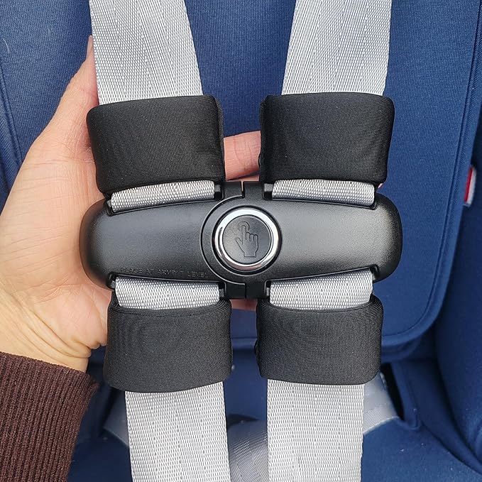 Universal Child Car Seat Chest Harness Clip Universal Safer Belt Clip Buckle Lock Stroller Chest Clip Adjustable Guard for Baby and Kids (Black Chest Buckle Set)