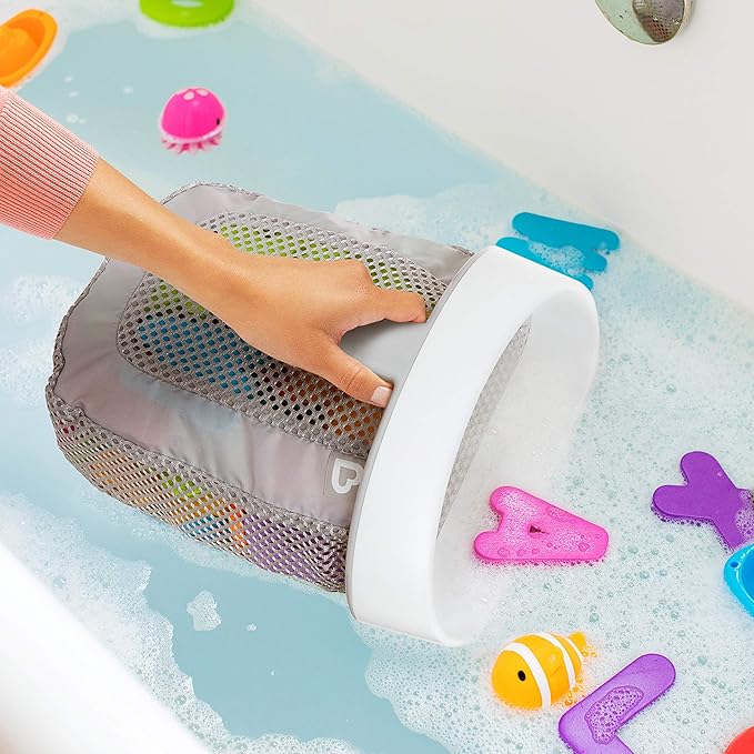 Munchkin® Bath Essentials Set with Bonus Wind-Up Swimming Penguin, 3 Piece, Grey