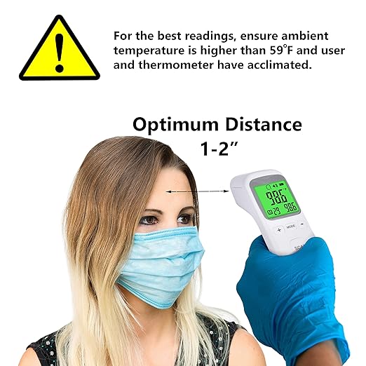 Non-Contact Forehead Thermometer - Infrared Digital Thermometer for Adults Kids Elderly, Touchless Temperature Scanner for Fever with Body and Object Modes (Batteries NOT Included)