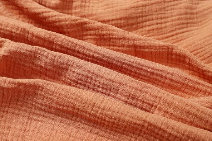 Onacosht Muslin Crib Sheets for Boys Girls, Soft Breathable 100% Cotton Baby Fitted Sheet 52" x 28" for Standard Toddler Crib Mattress, 2 Pack, Light Brown and Moon