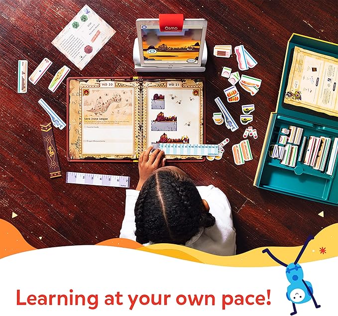 Osmo-Math Wizard and the Secrets of the Dragons for iPad-Ages 6-8/Grades 1-2-Measurement & Estimating-Curriculum-Inspired-STEM Toy Gifts for Kids,Boy&Girl-Ages 6 7 8 (Osmo Base Required)