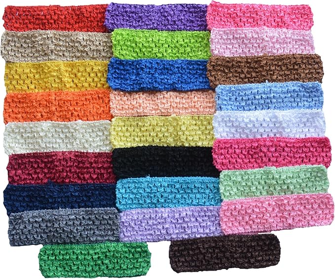 QandSweet Baby Girl's Stretch Headbands Crochet Stretchy Hair Bands DIY Accessories for Flower Or Bows