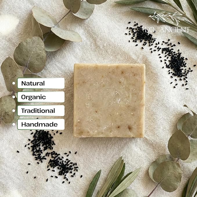 Dr. Ancient Black Seed Soap Bar – Organic, Natural, Vegan Handmade Soap with Black Seed Oil for Deep Cleansing and Hydration, Chemical-Free and Eco-Friendly, Suitable for All Skin Types
