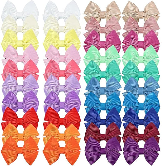CellElectin 40Pcs Hair bow Clips 2Inch Mini Hair Clips for Baby Fine Hair 20 Colors in Pairs