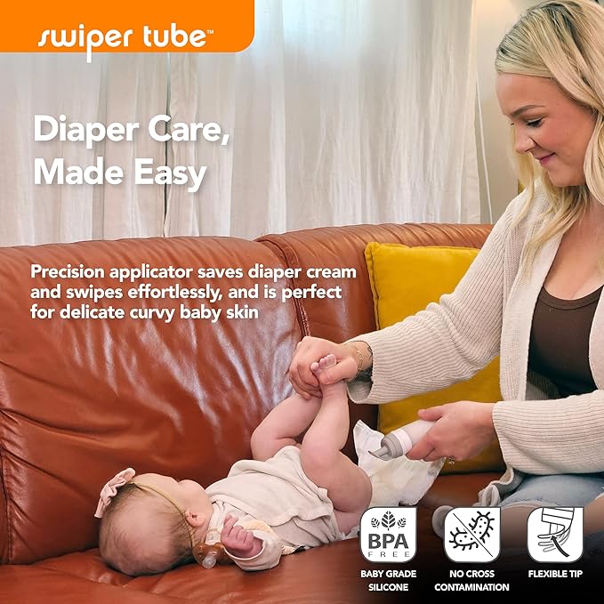 Eli & Ali Swiper Tube - No-Touch Cream Applicator with Refillable Silicone Cream Dispenser for Sunscreen, Diaper Rash, Tattoo Aftercare, Nipple, Progesterone & More - TSA Friendly - Blue, 1 Pack