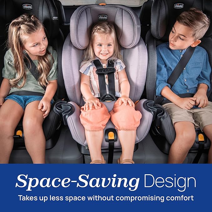 Chicco OneFit LX ClearTex All-in-One Car Seat with LeverLock Installation, Slim Design, Convertible Car Seat, Seat for Infants and Children 5-100 lbs, Lupine/Purple