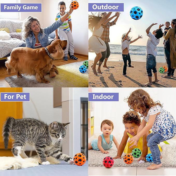 Tendry Extreme High Bouncing Ball Moon Shape for Kids of All Ages, Improve Hand-Eye Coordination, Easy to Grip and Catch by Athletes as a Sport Training Balls